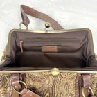 Vintage Kate Landry Brown Tapestry Paisley Frame Bag   Purse Kiss Lock