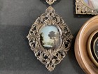 Lot Of 8 Vintage Brass Ornate Picture Frames Made In Italy Mini Gallery Wall Art