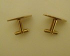 A Unisex Pair Square Gold Tone Rectangle Cuff Links Vintage