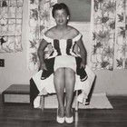 Vintage Snapshot Photo African American Woman Pinup Pose Dress 1950s Vernacular