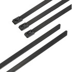 Black Coated T316 Stainless Steel Metal Cable Ties Zip Wrap Exhaust Heat Straps