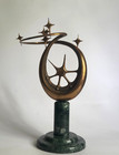 Vintage Ussr Space Age Desk Decor    universe    Mid-century Brass Marble Futuristic