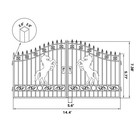 14x8 Ft Heavy Duty Steel Dual Swing Driveway Gate  Powder Coated horse Style