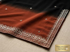 Traditional Indian Embroidered Kurta Tunic Ombre Black Brown Half Sleeve Dress