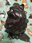 Black Vintage Ceramic Cat Blue Eyes 14  Rare 1979 