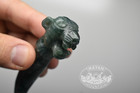 Large Roaring Jaguar W  Claw Carving In Guatemalan Blue  Jadeite Jade Mayan