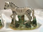 Pair Of Rare Antique Staffordshire Zebra s Ca 1860  Porcelain Figurines England