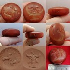 Sassanian Old Near Eastern Agate Intaglio Double Side Engraving Rare Bead