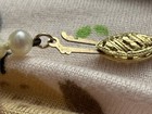 Estate Vintage Cultured Tiny Pearl Necklace 14k Gold Filigree Clasp 18    Handknot