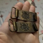 Vintage 2pc Gold-tone Metal Buckle  Heraldic Coat Of Arms Of Brittany France