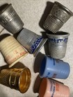 11-plastic Metal Vintage Thimble Lot Set Of Advertising