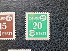 Estonia  n3-5 Mnh  1941 German Occ On Thick Paper   Scott Catalog Value   45 00