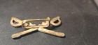 Antique Us Army Cavalry Crossed Sabers Miniature Gilt Pin Back Wwi Era Style