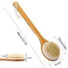 Shower Brush With Natural Bristle - Long Bamboo Handle Bath Body Brush For Wet O