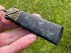 Blue Green Patterned  Nz Tangiwai Pounamu Greenstone Bound Maori Hei Toki Adze
