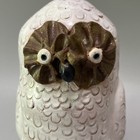 Vintage Ceramic Pottery Whimsical Handcrafted Owl Figurine Bank Textured Mcm