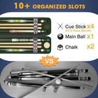 Pool Cue Case  4x4 Hard Shell Pool Stick Case Holds 4 Sticks Heavy-duty  10 Padd