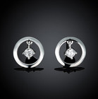Women s 925 Sterling Silver Elegant Cz Crystal Round Ear Stud Earrings  e32
