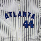 Atlanta Braves Hank Aaron  44 Majestic Jersey Mens L White Pinstripe