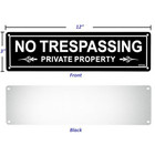 Private Property No Trespassing Sign 2 Pack  Metal No Trespass Sign  12x3 Inch U
