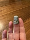Vintage Antique Sterling Silver 14kt Gold Size 7 Thimble Sewing Mkd No Monogram