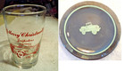 Lot Of 2 Pieces Of Rare Willys Jeep Memorabilia -   Jeepster Glass  Cj Ashtray