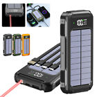 50000mah Portable Solar Power Bank Lcd Led 4 Usb Battery Charger For Cell Phone