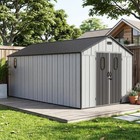 Domi 8 x16  Outdoor Resin Storage Shed plastic Garden Shed W floor lockable Door