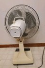 Vintage Lasko 12  Oscillating Fan Beige Brown 12-1 Tested Works