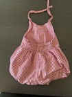 Vintage Retro 2000s Y2k Americana Red Checkered Oshkosh Bgosh Baby Romper