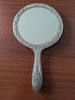 Vintage Silver Plated Vanity Set Mirror Brush Comb 3 Piece Victorian Ornate