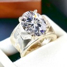 Moissanite Oval Cut Gemstone With 925 Sterling Silver Ring For Men s  a406  