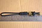 550 Paracord Combo Knife Lanyard Black With Brass Bead Ninja