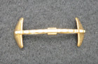 Vintage Gold Tone Rink   Less Scalloped Tie Collar Bar Clip 2 Inches