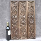 Antique 3 Hand-carved Wall Panels Salvaged Heritage Wood Rustic French Architect
