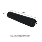 New Forpro Full Round Bolster Pillow 26x6 Black Vinyl Massage Yoga Support Nib