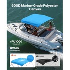 3 Bow Bimini Top Boat Cover 6ft Long 46 h  54 -60 w Awning Canopy Uv Protection