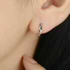 Elegant 925 Silver Plated Ear Hoop Earrings Women Zircon Jewelry Lab-created
