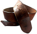 Full Grain Buckle Belt Harness Leather Adriaan Oil Tanned Tooled Heavy Sz 38 Vtg