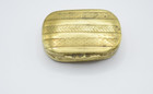 Antique Victorian Brass Gold Pill Box Hand Made Hinged Pocket Snuff Box C 1880