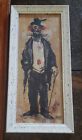4 Vintage Folk Art Berdot Clowns Circus Painting Carnival  Unique Litho Set