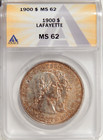 1900 Lafayette  1 Anacs Ms 62   First Silver Commemorative Dollar