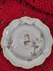 A  Lanternier Limoges  France White Floral Porcelain Round Covered Butter Dish