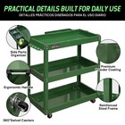 400lbs Heavy Duty 3 Shelf Steel Rolling Mechanic Tool Cart Workshop Service Cart