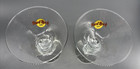 2 Hard Rock Cafe Boston Split Stem Martini Glasses Collectible 6 5  Tall