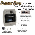 Comfort Glow Blue Flame Vent-free 10 000 Btu Gas Wall Heater  Natural Gas lp