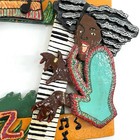 Vintage Hand Made Jazz Piano Music Picture Mache Folk Art Frame 80s 90s