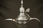 Antique Persian Islamic 84 Solid Silver Repousse Coffee Pot Dallah Hand Made