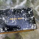 Antique vintage English Make Tin Hinged Lid Trinket Cash Box 