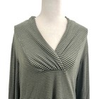 Cut Loose V-neck Stripe Tunic T-shirt Long Sleeve Top Lagenlook Size Large